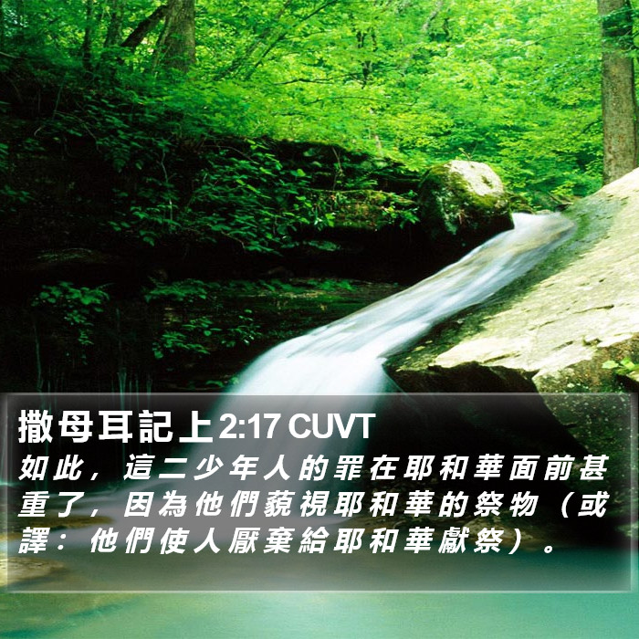 撒 母 耳 記 上 2:17 CUVT Bible Study