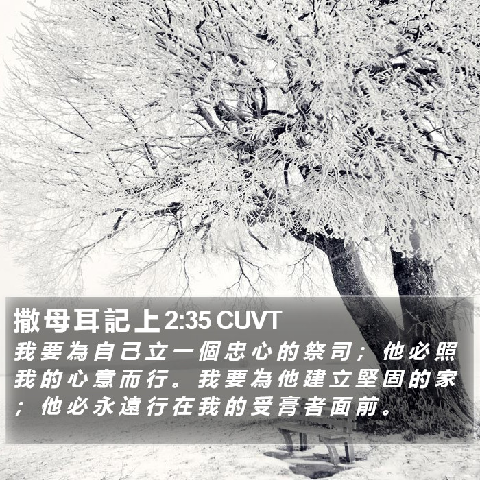 撒 母 耳 記 上 2:35 CUVT Bible Study