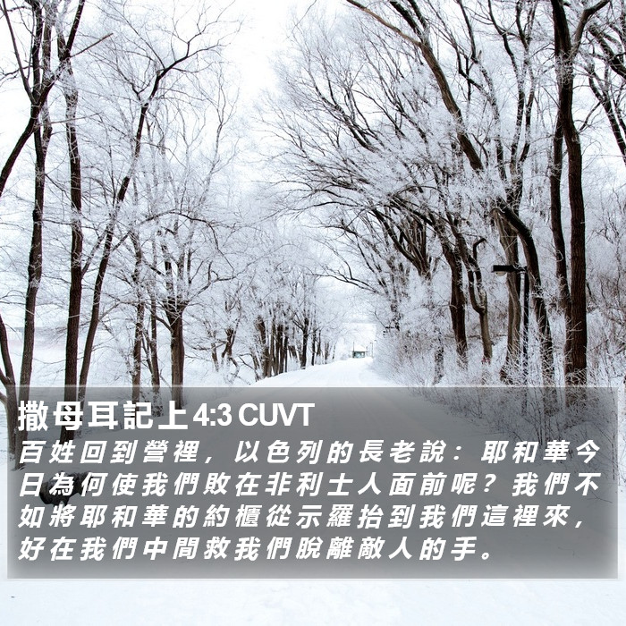 撒 母 耳 記 上 4:3 CUVT Bible Study