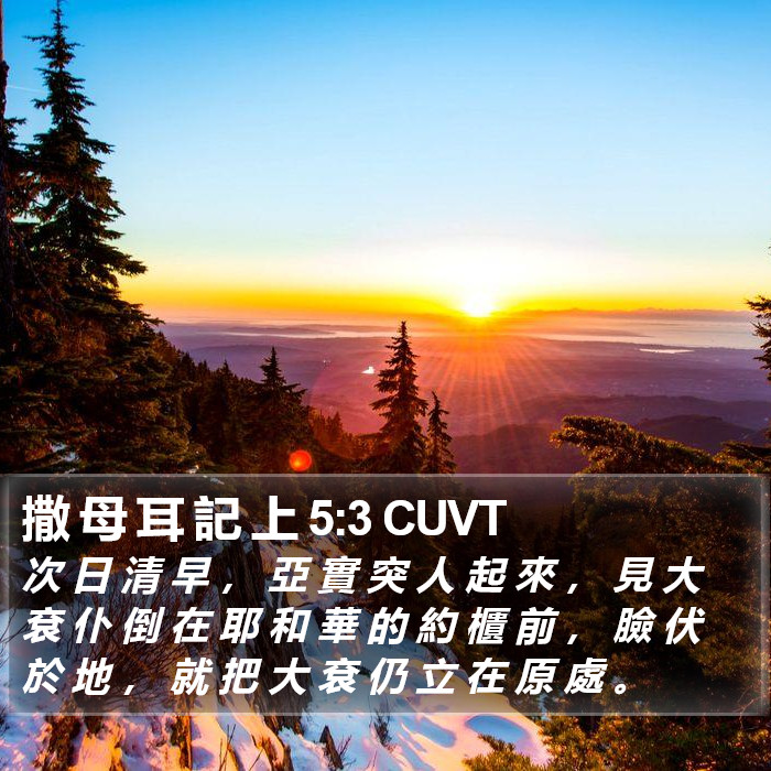 撒 母 耳 記 上 5:3 CUVT Bible Study