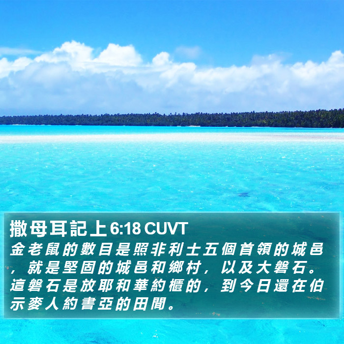 撒 母 耳 記 上 6:18 CUVT Bible Study