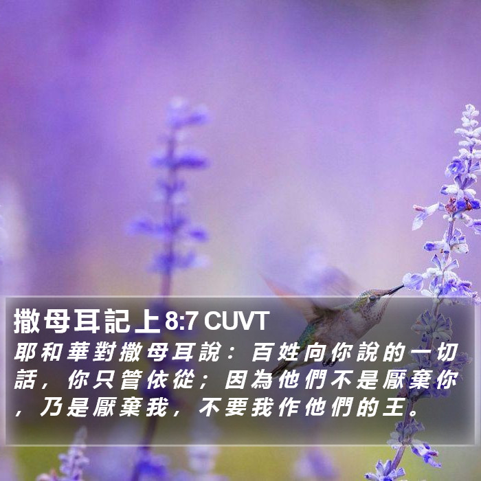 撒 母 耳 記 上 8:7 CUVT Bible Study