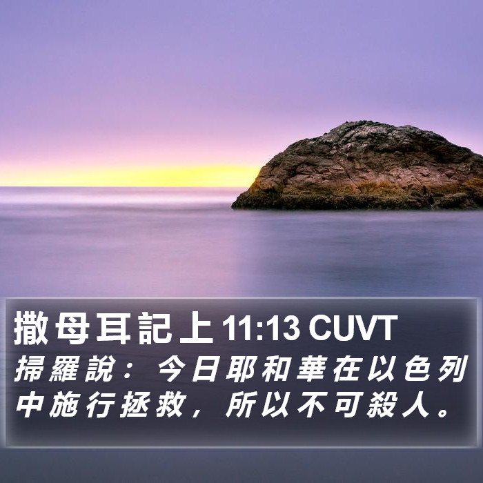 撒 母 耳 記 上 11:13 CUVT Bible Study