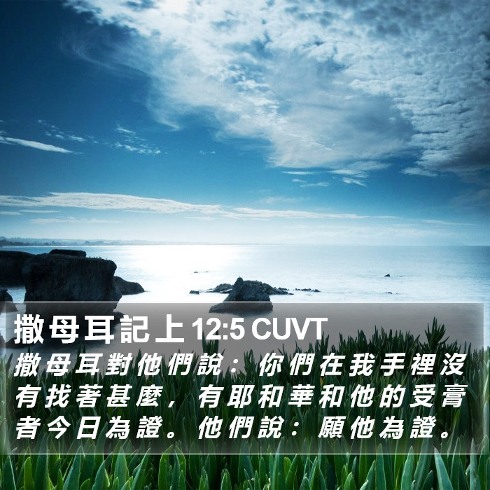 撒 母 耳 記 上 12:5 CUVT Bible Study