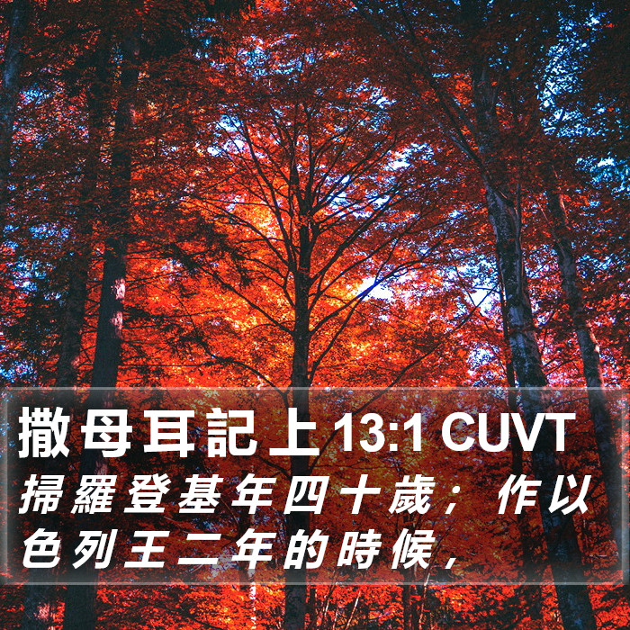 撒 母 耳 記 上 13:1 CUVT Bible Study