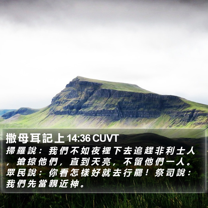 撒 母 耳 記 上 14:36 CUVT Bible Study