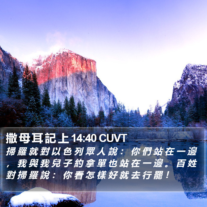 撒 母 耳 記 上 14:40 CUVT Bible Study