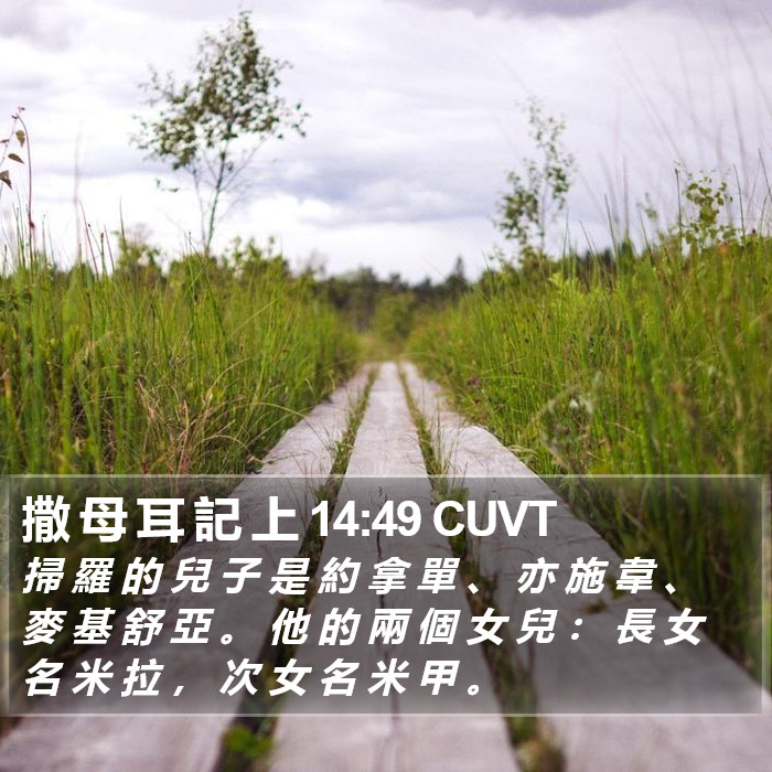 撒 母 耳 記 上 14:49 CUVT Bible Study