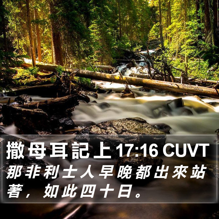 撒 母 耳 記 上 17:16 CUVT Bible Study