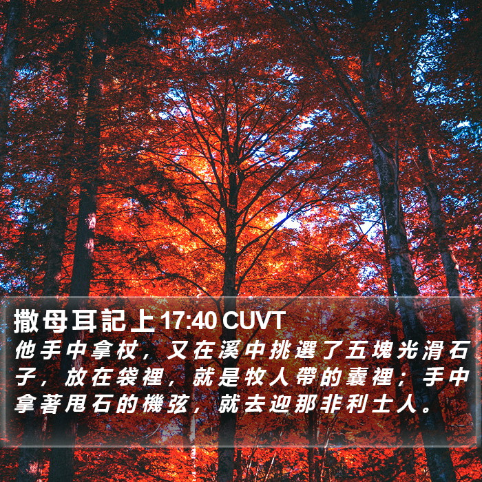 撒 母 耳 記 上 17:40 CUVT Bible Study