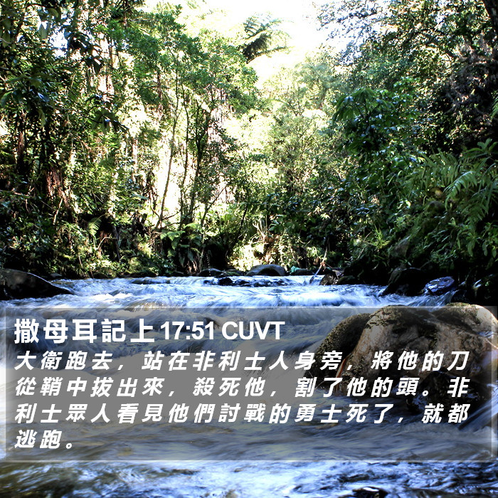 撒 母 耳 記 上 17:51 CUVT Bible Study