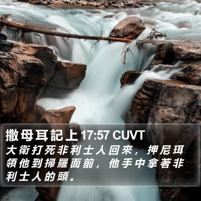 撒 母 耳 記 上 17:57 CUVT Bible Study