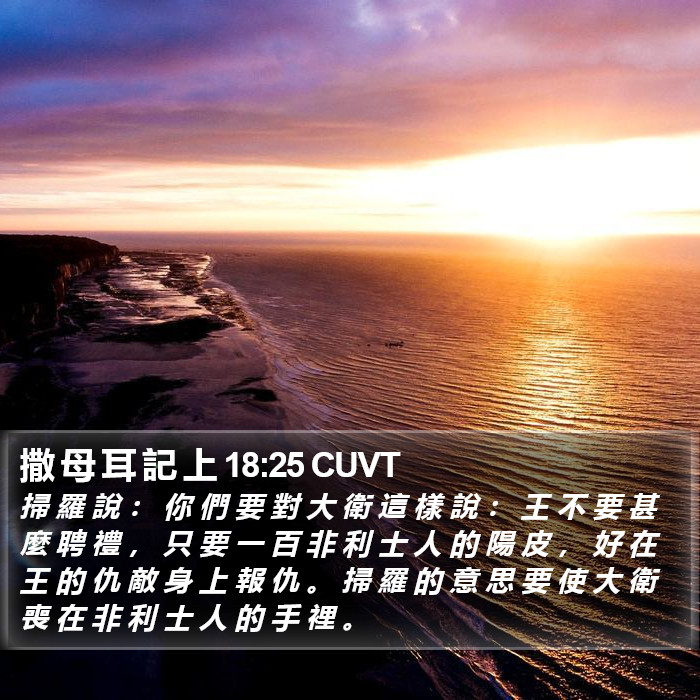 撒 母 耳 記 上 18:25 CUVT Bible Study