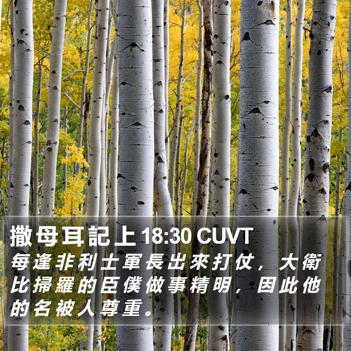 撒 母 耳 記 上 18:30 CUVT Bible Study