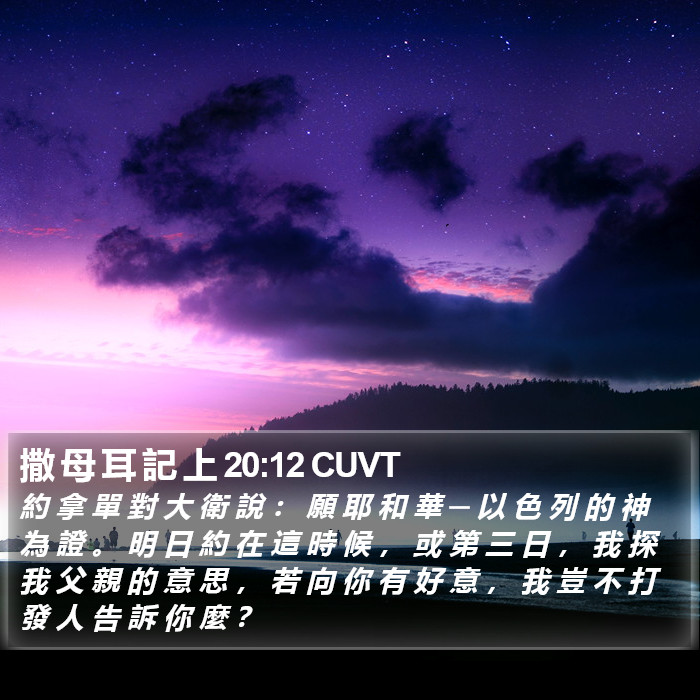 撒 母 耳 記 上 20:12 CUVT Bible Study