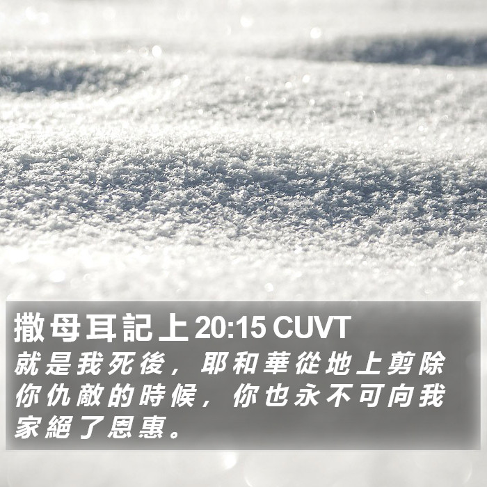 撒 母 耳 記 上 20:15 CUVT Bible Study