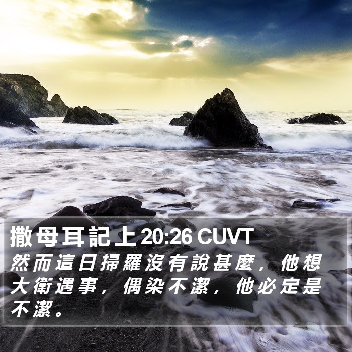 撒 母 耳 記 上 20:26 CUVT Bible Study