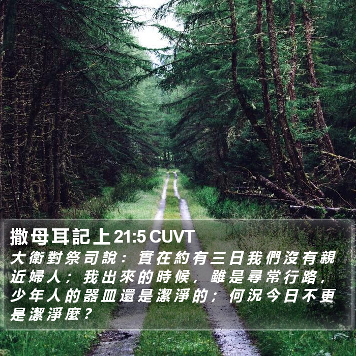 撒 母 耳 記 上 21:5 CUVT Bible Study