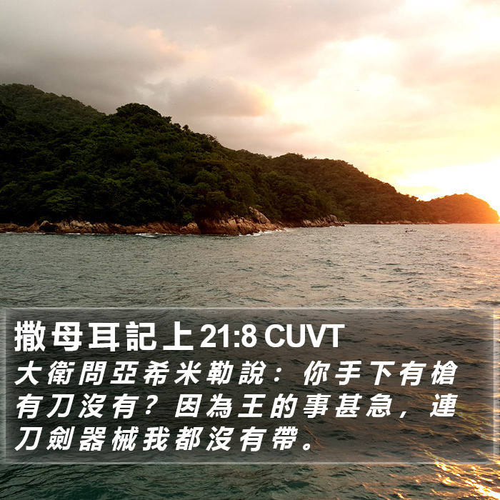 撒 母 耳 記 上 21:8 CUVT Bible Study