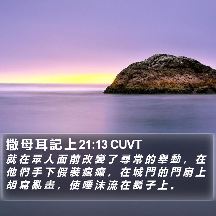 撒 母 耳 記 上 21:13 CUVT Bible Study