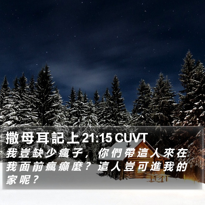 撒 母 耳 記 上 21:15 CUVT Bible Study