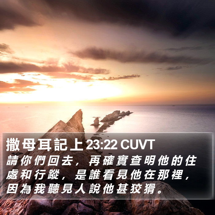 撒 母 耳 記 上 23:22 CUVT Bible Study