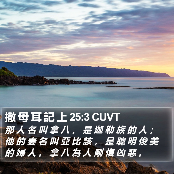 撒 母 耳 記 上 25:3 CUVT Bible Study