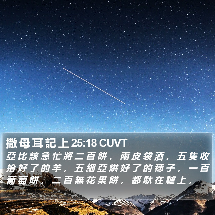 撒 母 耳 記 上 25:18 CUVT Bible Study