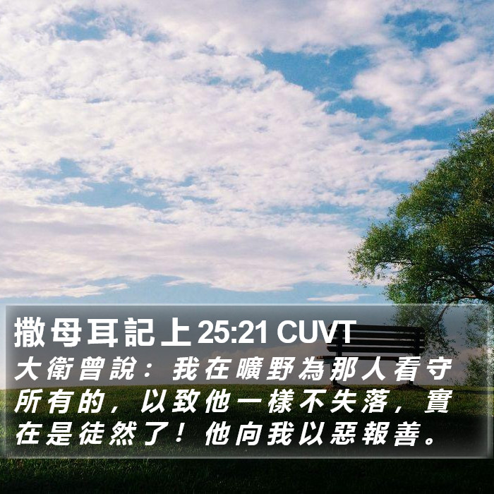 撒 母 耳 記 上 25:21 CUVT Bible Study