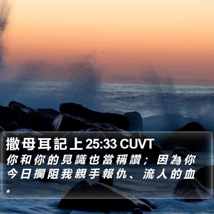 撒 母 耳 記 上 25:33 CUVT Bible Study