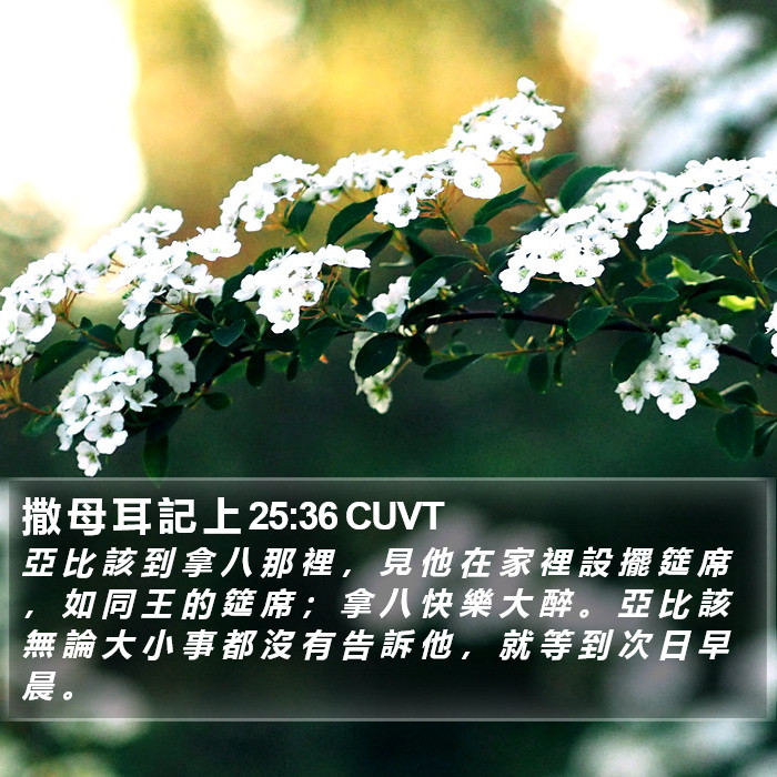 撒 母 耳 記 上 25:36 CUVT Bible Study