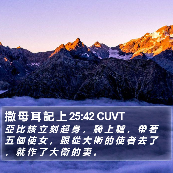 撒 母 耳 記 上 25:42 CUVT Bible Study