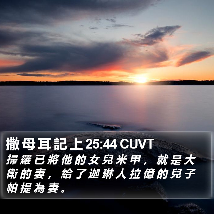 撒 母 耳 記 上 25:44 CUVT Bible Study