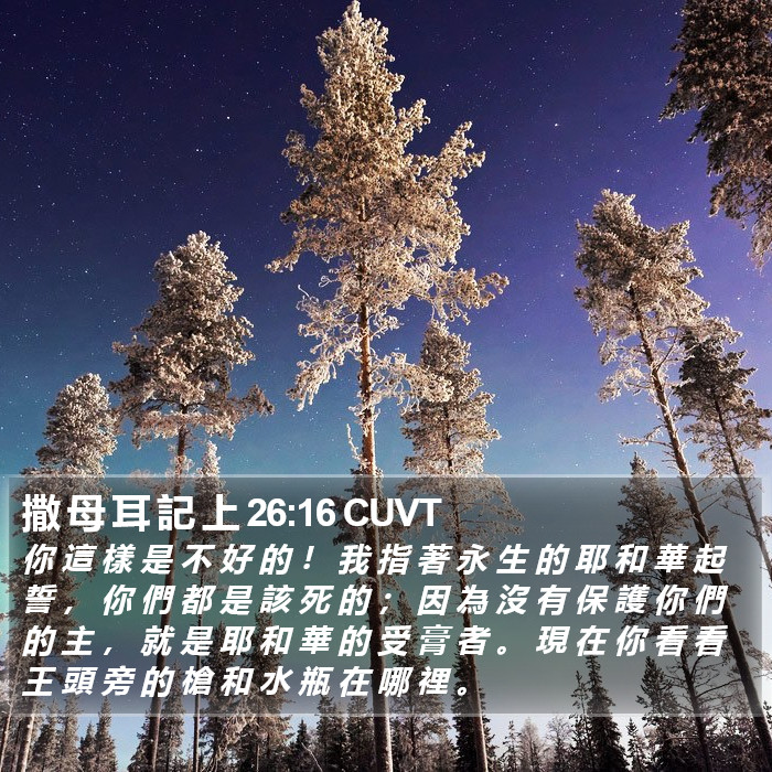 撒 母 耳 記 上 26:16 CUVT Bible Study