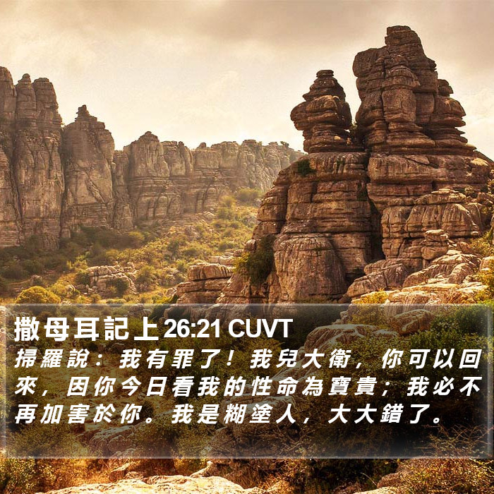 撒 母 耳 記 上 26:21 CUVT Bible Study