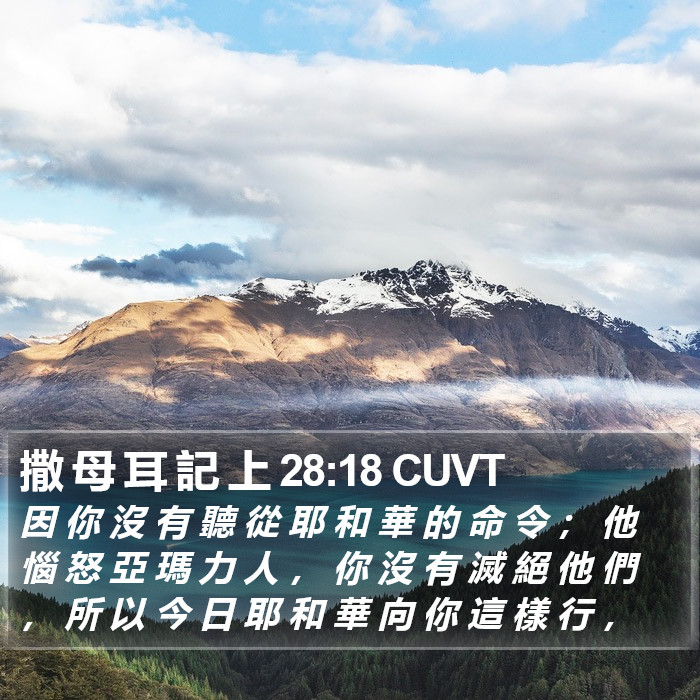 撒 母 耳 記 上 28:18 CUVT Bible Study