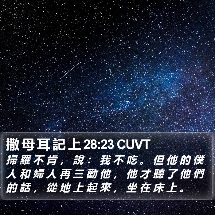 撒 母 耳 記 上 28:23 CUVT Bible Study