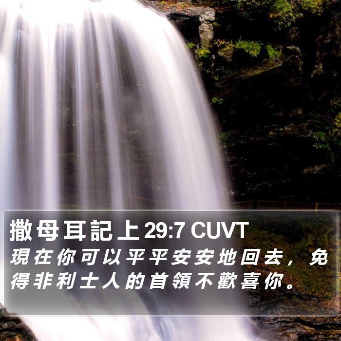 撒 母 耳 記 上 29:7 CUVT Bible Study