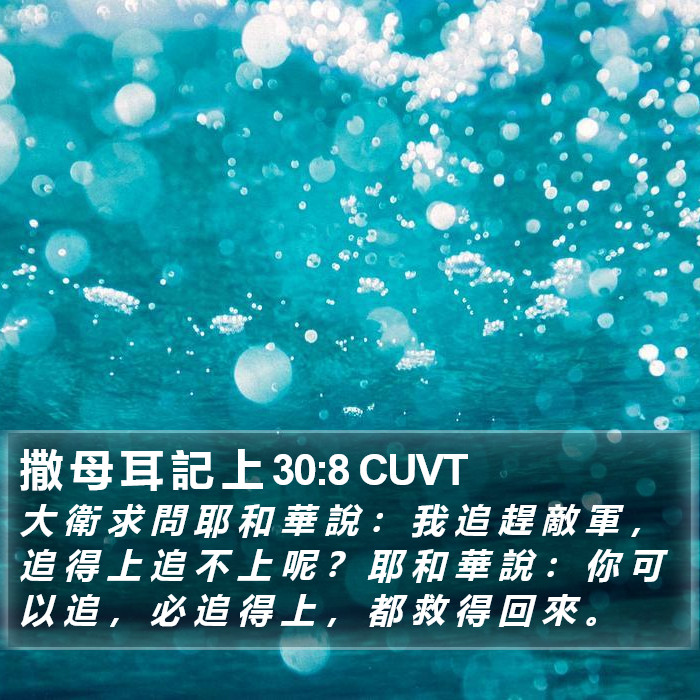 撒 母 耳 記 上 30:8 CUVT Bible Study