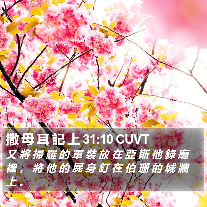 撒 母 耳 記 上 31:10 CUVT Bible Study