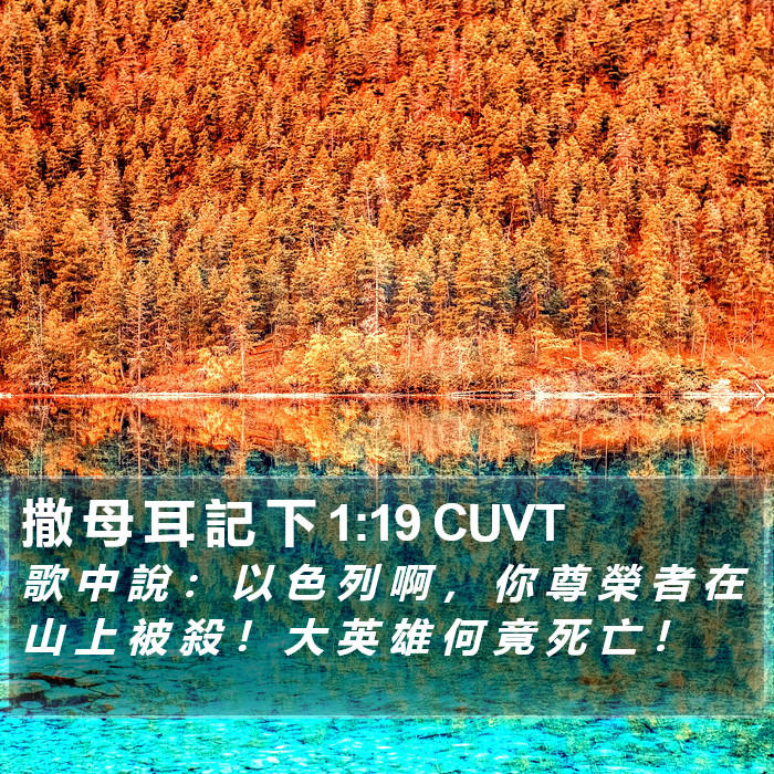 撒 母 耳 記 下 1:19 CUVT Bible Study