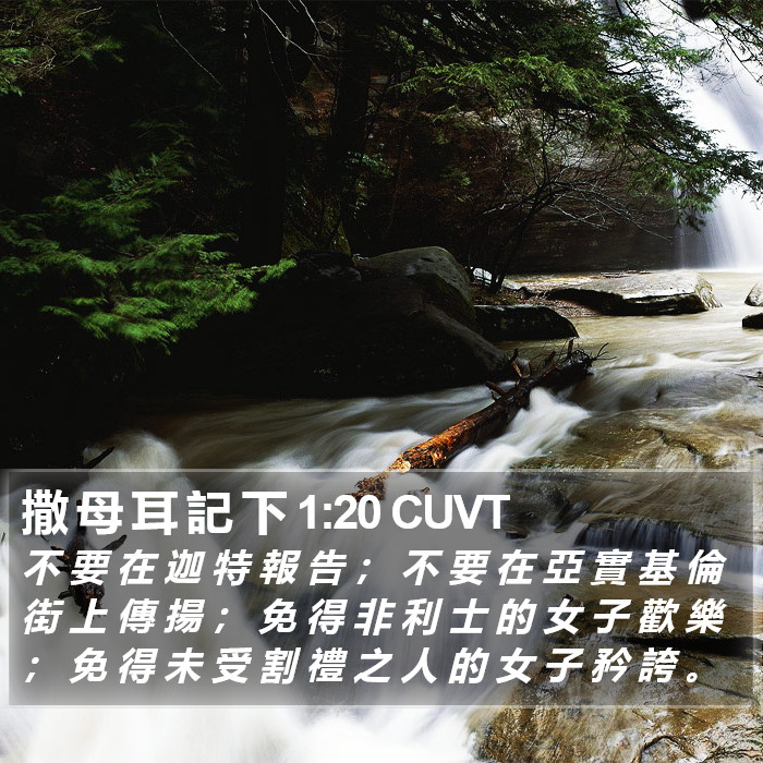 撒 母 耳 記 下 1:20 CUVT Bible Study