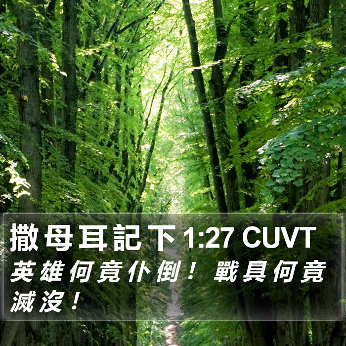 撒 母 耳 記 下 1:27 CUVT Bible Study