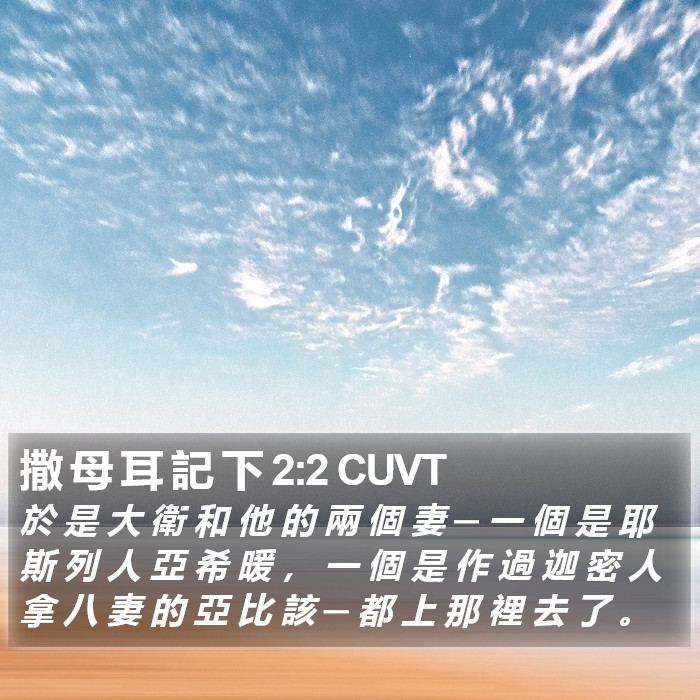 撒 母 耳 記 下 2:2 CUVT Bible Study