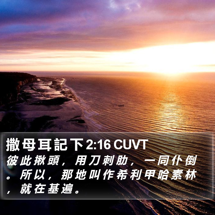 撒 母 耳 記 下 2:16 CUVT Bible Study