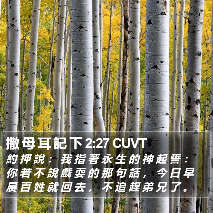 撒 母 耳 記 下 2:27 CUVT Bible Study