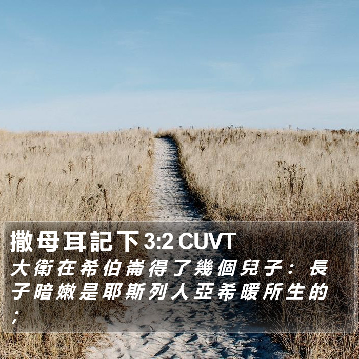 撒 母 耳 記 下 3:2 CUVT Bible Study