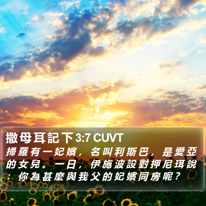 撒 母 耳 記 下 3:7 CUVT Bible Study