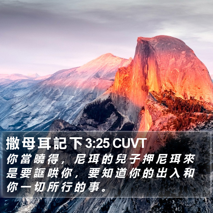 撒 母 耳 記 下 3:25 CUVT Bible Study