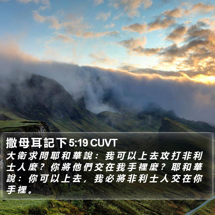 撒 母 耳 記 下 5:19 CUVT Bible Study